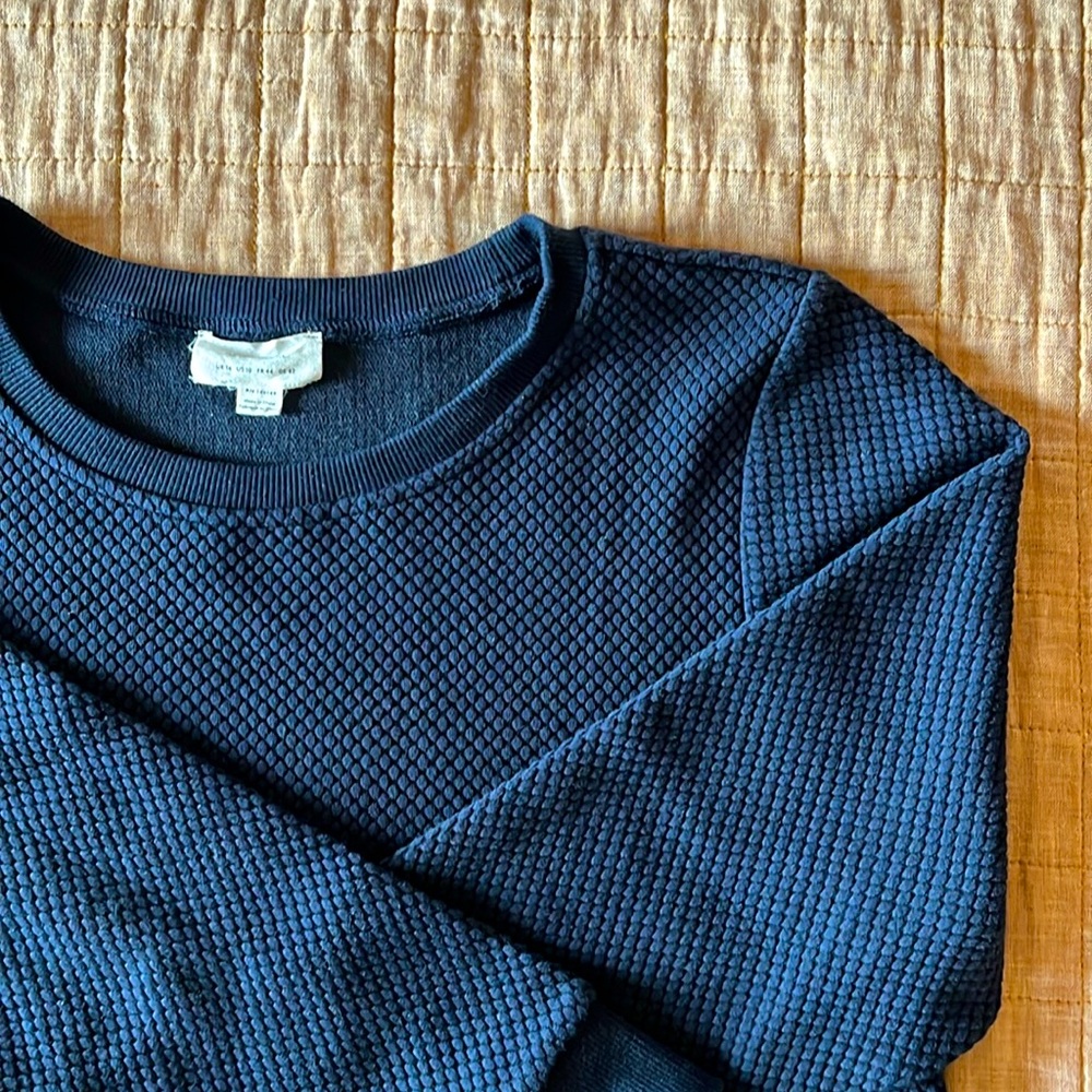Women's Navy Blue Textured Top
